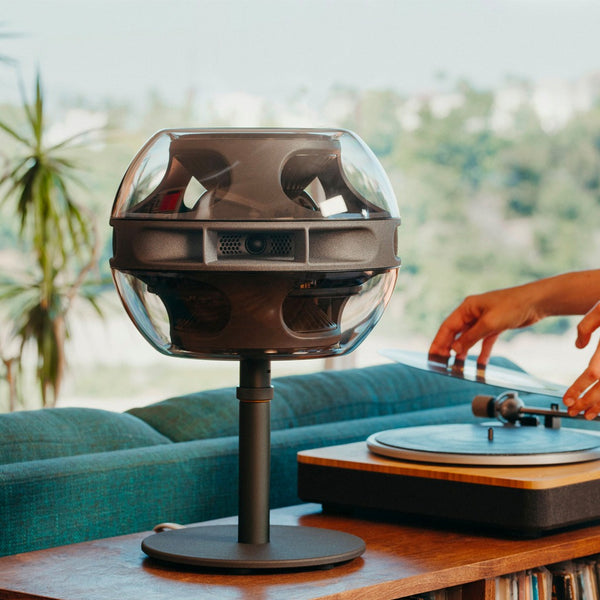 Syng Cell Alpha Wireless Speaker with Table Stand – The First Triphonic Audio Experience